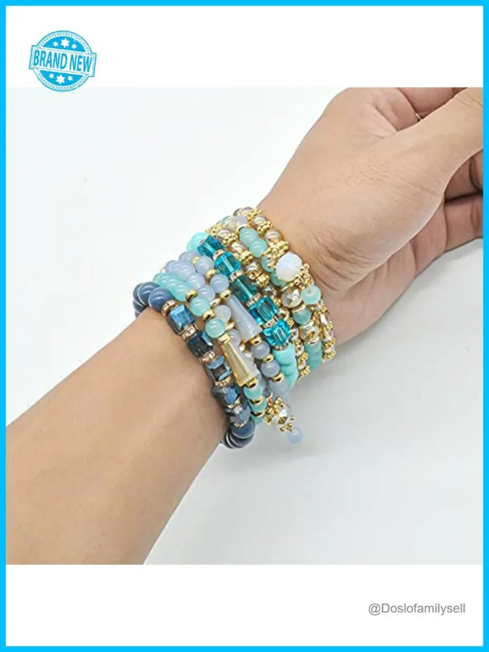 6 Sets Stackable Stretch Beaded Bracelets Bohemian Jewelry Set